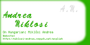 andrea miklosi business card